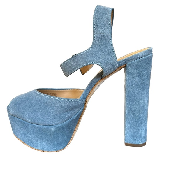 Michael Kors London Blue Suede Open Toe Platform Sandals, NWT, 7.5 - Picture 4 of 13
